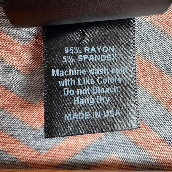 Agnes and Dora Chevron Print Midi Dress Size Extra Small Blue Red Pockets - Picture 10 of 14